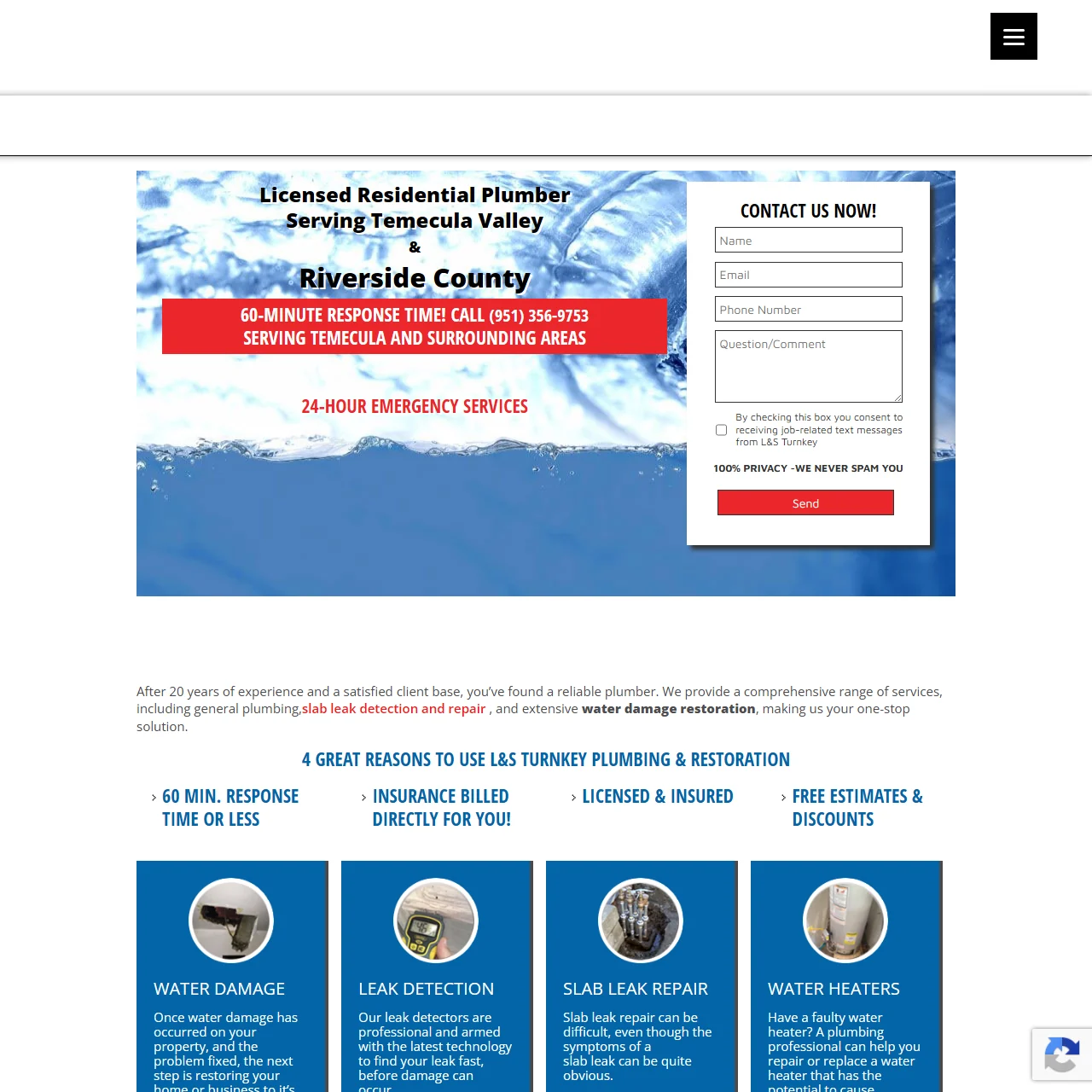 A dated contractor website