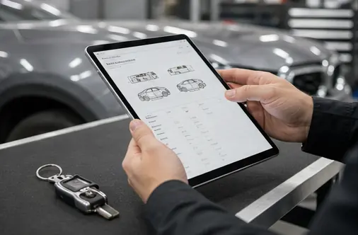 Secure vehicle estimate documentation at the repair shop